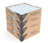 Horeca Candles - Lot de 200 Bougies Chauffe-Plat Blanches - Durée 8 Heures - Transparent - Paraffine non Parfumée - Pour Mariage, Décoration, Gastronomie
