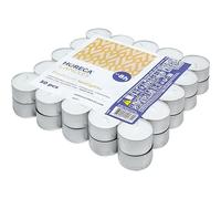 Horeca Candles - Lot de 50 Bougies Chauffe-plat - Longue Durée 8 Heures - Blanc - Sans Parfum - Bougies pour Décoration d'intérieur, Mariage, Parities