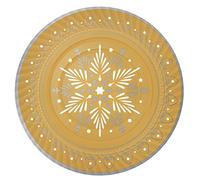 Horeca Collection, Lot de 1 plateau rond en carton (diamètre 30 cm) avec thème de Noël en couleur or et flocon de neige