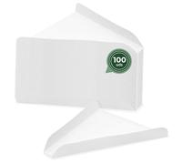 Horeca Collection MAXI PRODUCTS - Lot de 100 cales à pizza en carton blanc à emporter de 18 x 23 x 3 cm - Boîte à pizza, à emporter, recyclable, porte-pizza, cale à emporter, facile à utiliser