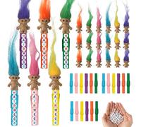 HoreezKa Lot de 60 pinces à main Lucky Troll - Pour filles et garçons - Accessoires pour sac à dos - Accessoires pour l'école, le jour du jour de la journée - Motivation