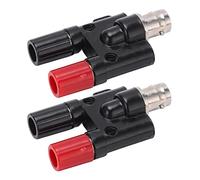Horett Adaptateur Bnc vers Banane, Femelle, Double 4 Mm, 500 V, 2 Pièces | Borne de Liaison, Isolation ABS, Corps en Laiton, Compatible Prise 4 Mm, équipement électronique, évalué 500 V, 2 Pièces