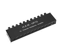 Horett Amplificateur de Casque Stéréo 10 Canaux, avec Distributeur 1 Entrée 10 Sorties et Contrôle de Niveau Sortie Indépendant pour Casque 3,5 Mm
