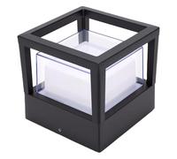 Horett Applique Murale Extérieure Led 10W Rgbw Carrée Aluminium Noir | Corps en Aluminium, Utilisation sur Patio Résistant à la Pluie, Contrôle par Application Via WiFi et , Compatible