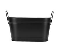 Horett Bac de Rangement pour Bois de Chauffage, Fer Noir, 21,9 X 14,0 X | Fer Robuste, Utilisation Intérieure et Extérieure, Poignées Latérales, Plantation de Jardin, Compatible avec Cheminée, Seau