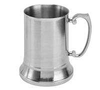 Horett Chope à Bière Classique en Acier Inoxydable à Double Paroi 450 Ml | Acier Inoxydable 304 202, Finition Miroir, Base Plate, Bord roulé, Tasse à café, Restaurant, Bar, Hôtel, Salle à Manger