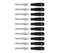 Horett Fiche Banane 4mm 7 Broches, Fiches Mâles Empilables à Roulement élevé pour Haut-parleur TV Ordinateur 10 Pièces PVC Cuivre (Noir)