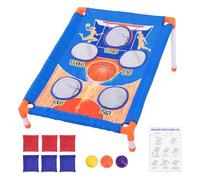 Horett Jeu de Lancer de Sacs de Haricots pour Enfants, Ensemble de Jeux de Cornhole, Accessoires Colorés Amusants en Famille, Jouets D'extérieur (Basket 5 Trous, 36,5 * 13,6 * 11,6CM, 900g)