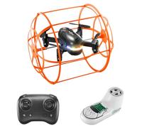 Horett Kit Quadrirotor télécommandé Mini Avion avec Piles Maintien D'altitude Flips Cadeaux Jouets D'intérieur et D'extérieur Garçons Débutants Orange