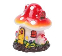 Horett Maison Champignon Miniature 9,5 Cm en Résine Résistante à la | Utilisation Extérieure, Résine Résistante aux Intempéries, Décor de Jardin Féerique, Compatible Terrarium, Affichage de