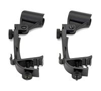 Horett Paire de Clips pour Microphone à Batterie, Montage sur Jante de 22 | Métal et Plastique, Utilisation sur Scène, compatibilité Micro 18-28 Mm, Inclinaison Réglable en Hauteur, Pince de Micro