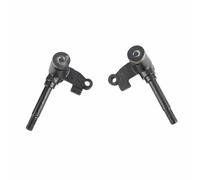 Horett Pivot de Direction - Fusées D'essieu Filetées 14 Mm - Paire en | Revêtement de Peinture Noire, 110 Go Kart, Mini SUV ATV Quad, Moyeu de Roue de Frein à Tambour, Alliage D'acier,