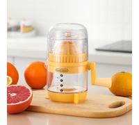 Horett Presse-agrumes Manuel avec Couvercle, Oranges, Citrons, Pamplemousses, Outil de Presse, Base D'aspiration Antidérapante, Extracteur de Jus pour la Maison, le Camping, les Voyages (Jaune)