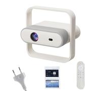 Horett Projecteur LCD WiFi Intelligent, Résolution Native 1080p, Mise au Point Automatique, Rotation à 180°, Décodage 4K pour Home Cinéma et Utilisation en Extérieur (Prise européenne)