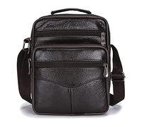Horett Sac Messager Professionnel Grande capacité en Cuir de Vache 25 X | Sac à Bandoulière en Cuir de Vache, pour Bureau, Voyage, école, Annuaire Téléphonique, Rangement pour écouteurs, Fermeture