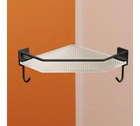 Horett Support de Douche d'angle en Acrylique sans Perçage 12,6 X 9,1 Po | Organisateur de Salle de Bain en Acrylique, sans Perçage, Coins à 90 Degrés, Carreaux Lisses, Verre, Marbre, Bois, Murs