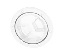 Horett Trappe D'accès au Pont de Bateau, Port D'inspection, Trappe D'accès Marin, Couvercle Transparent, Plaque ABS Ronde Blanche, Joint étanche Ouvert à 90 Degrés pour Camping-Car, (4 Pouces)