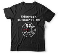 HOREUDAR Everyones A Photographer Until Tshirt - Manual - Photography Shirt Top Short Sleeve Men's Man Black S