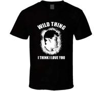 HOREUDAR Graphic Major League Wild Thing Think I Love You Movie Replica T Shirt Men's Man Black 3XL