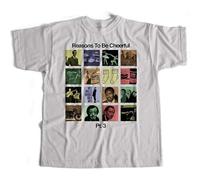 HOREUDAR Inspired by Ian Dury T Shirt - Reasons to Be Cheerful Pt. 3 Men's Man White XL