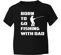 HOREUDAR Men's Born to Go Fishing with Dad Funny Mens T-Shirt Age T-Shirt Black L