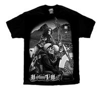 HOREUDAR Men's David Gonzales Art DGA Highway to Hell Ride Or Die T Shirtarge Black XXL