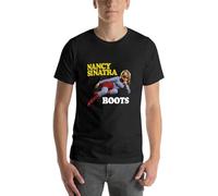 HOREUDAR Nancy Sinatra Boots T-Shirt Hippie Clothes Graphic T Shirts Men's T-Shirts Black L