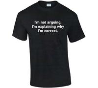 HOREUDAR Not Arguing I'm Explaining Right Gift Idea Funny Rude Men T-Shirt Unisex EE Black XXL