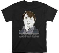HOREUDAR Peep Show T-Shirt Print TV Series Sitcom T Shirt Men Tshirt Black M