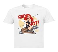 HOREUDAR Pin Up Sexy Boom T Shirts Red Hot Bomb Weapon Print Adult Tops T Shirt Sex Warrior Funny Design T Shirts Men's Man White XL