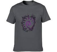 HOREUDAR Starcraft II Starcraft II Zerg Creeping Shadow Purple Logo T Shirt Men's Man Grey XL