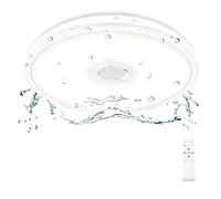 Horevo 24W LED Plafonnier Étanche avec Télécommande pour Salle de Bains | 28cm, Blanc, Haut-Parleur Bluetooth, Couleurs Changeantes, RGB, Intensité Variable 3000K-6500K, Lecture Musicale