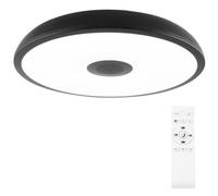 Horevo 24W Plafonnier LED de Salle de Bain avec Télécommande, 28cm | Imperméable, avec Haut-Parleur Bluetooth Speaker, à Intensité Variable, RGB, 3CCT(3000K-6500K), Adaptateur à vis E27