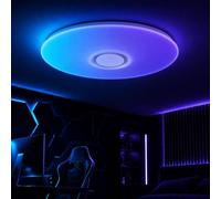 Horevo 36W LED Plafonniers Starlight avec haut-parleur Bluetooth, D50cm | APP + Télécommande, Réglable Blanc Chaud/Froid, RGB, Abat-jour Étoilé de Lumière pour Enfants Chambre des Étudiants