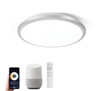 Horevo Plafonnier LED Intelligent WiFi 24W avec Télécommande | Application, Commande Vocale - Température de Couleur Réglable, Luminosité - Design Moderne