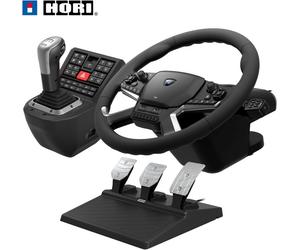 Hori Système de contrôle de camion Force Feedback Control System pour PC - Inclus Volant, Levier de commande et Pédales