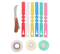 HORIALENCE 1 kit d'outils de greffage pour Jardin : Outil de Taille 2 en 1 avec Lame Droite et Courbe, Coupe-Branches en Acier Inoxydable et étiquettes pour la Taille des Plantes, des vignes et