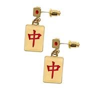 HORIALENCE 1 Paire Boucles Oreilles Mahjong avec Dés Accessoire Unique et pour Femmes Parfait pour Fêtes Occasions Spéciales