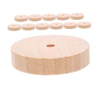 HORIALENCE 12 pièces Mini Wooden Wheels DIY Car Model Parts Smooth Finish Easy Assembly Replacement For Toy Truck Boat Helicopter Building