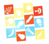 HORIALENCE 12 PièCes Pochoirs Pour Tout-Petits ModèLes De Fruits Et LéGumes Plastique RéUtilisables Pour Peinture Dessin Sur Tableau Toile Murs Bricolage Enfants