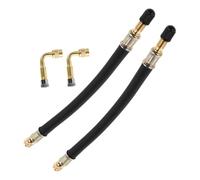 HORIALENCE 2 ensembles Rallonges de Valve de Pneu Flexibles Prolongateurs Coudés et Droits pour Voiture Camion Suv Gonflage Facile
