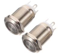 HORIALENCE 2 pièces Bouton Sonnette Filaire Extérieur Lumineux avec Éclairage LED Blanc Bouton Poussoir Auto-réarmant Facile à Installer pour Carillon de Porte Lot