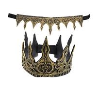 HORIALENCE 2 Pièces Couronne Médiévale PU Souple Lot de Diadème de Roi pour Cosplay et Fête Halloween Accessoires pour Adultes