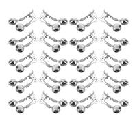 HORIALENCE 25 Pièces Clochette de Pêche à Clip pour Canne à Pêche Indicateur de Touche Nocturne Acier Inoxydable Argenté Fixation Sûre Toutes Les Rapide en Mer de Nuit