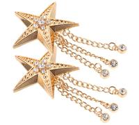 HORIALENCE 2pcs Bijoux à Pompon de Paquet en Alliage Doré avec Strass, Décoration Légère et Polyvalente pour Chaussures et Paquet, pour Fêtes D'anniversaire