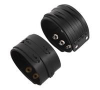 HORIALENCE 2pièces Bracelet Punk Homme Vintage Cuir Synthétique Lot Pour Style Rétro Décontracté Et Formel Bracelet Manchette Clouté