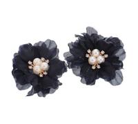 HORIALENCE 2pièces Fleurs Tissu Décorées De Perles Fausse Pour Accessoires De Cheveux Matériaux Pour Ornements Multifonctionnels Fleurs De Coiffure Pour Femmes