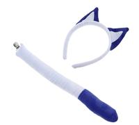 HORIALENCE 2pièces -tête Bleu avec Oreilles De Chien Et Queue pour Femme Accessoires De Déguisement pour Halloween Et Cosplay