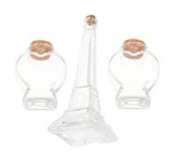 HORIALENCE 3 Pièces Ensemble de Bouteilles Décoratives en Verre Clair de Cœur Bouchon en Liège, 8x6x4 Cm, pour Souvenirs Inoubliables et Projets Artistiques DIY Lors de Shower ou Mariage