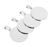 HORIALENCE 4 Pièces Médaille D'identification pour Animaux de Compagnie, Étiquettes D'identification pour Animaux de Compagnie Soi-même, Gravure DIY, Acier Inoxydable, Ronde, Argenté, 2,5cm,